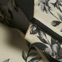 Pre Owned Fendi Beige Floral Jacquard Cropped Zip -Up Jacket XS