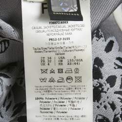 Pre Owned Fendi Beige Floral Jacquard Cropped Zip -Up Jacket XS