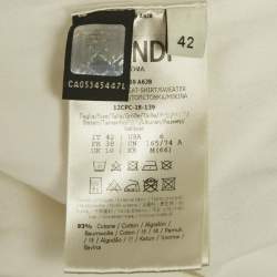 Pre Owned Fendi White FF Applique Jersey Zip-Up Jacket M