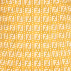 Pre Owned Fendi Orange Zucca Knit Mini Bodycon Dress S