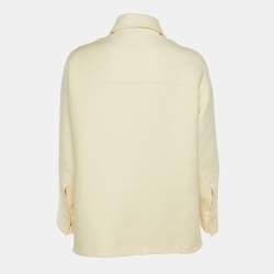 Pre Owned Fendi Cream Wool & Silk Oversized Go-To Jacket XS