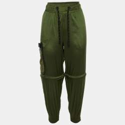 مملوكة مسبقًا Fendi Dark Green Nylon Convertible Ripstop Track Pants S