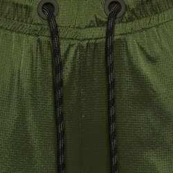 Pre Owned Fendi Dark Green Nylon Convertible Ripstop Track Pants S