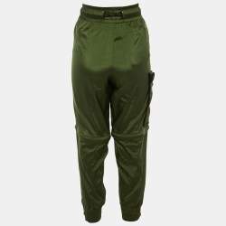 Pre Owned Fendi Dark Green Nylon Convertible Ripstop Track Pants S