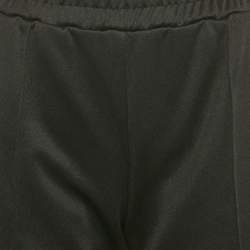Pre Owned Fendi Black Jersey Side Button Detail Zucca Tape Trimmed Trousers S