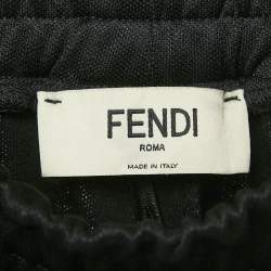 Pre Owned Fendi Black Jersey Side Button Detail Zucca Tape Trimmed Trousers S