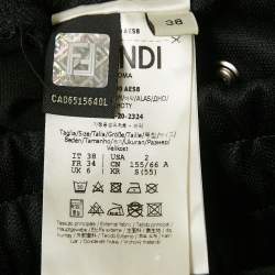 Pre Owned Fendi Black Jersey Side Button Detail Zucca Tape Trimmed Trousers S