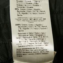 Pre Owned Fendi Black Jersey Side Button Detail Zucca Tape Trimmed Trousers S