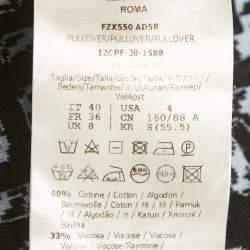 Pre Owned توب فاندي أزرق FF زوكا محبوك كم قصير محبوك مقاس صغير - سمول