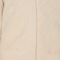 Pre Owned Fendi Beige Knit Button Front Sweater S