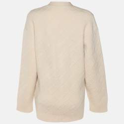 Pre Owned Fendi Beige Knit Button Front Sweater S