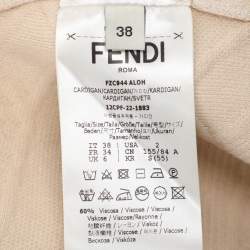 Pre Owned Fendi Beige Knit Button Front Sweater S