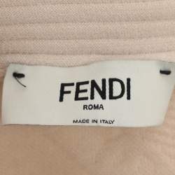 Pre Owned Fendi Beige Knit Button Front Sweater S