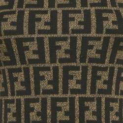 Pre Owned Fendi Vintage Brown Zucca Monogram Jacquard Wool Knit Long Sleeve Sweater S