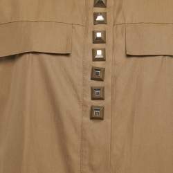 Pre Owned Fendi Khaki Green Cotton Layered Playsuit L