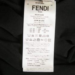 Pre Owned Fendi Black Logo Embroidered Cotton Crewneck T-Shirt XS