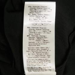 Pre Owned Fendi Black Logo Embroidered Cotton Crewneck T-Shirt XS