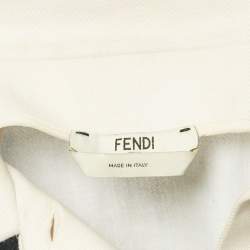 Pre Owned Fendi Black Embellished Cotton Blend Mini Dress S