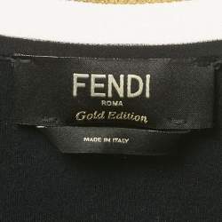Pre Owned Fendi Blue Crepe Mini Dress L