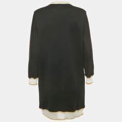 Pre Owned Fendi Blue Crepe Mini Dress L