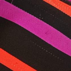 Pre Owned Fendi Purple Striped Crepe Shift Dress M