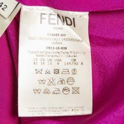 Pre Owned Fendi Purple Striped Crepe Shift Dress M