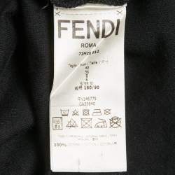 Pre Owned Fendi Black Love Applique Cotton T-Shirt S