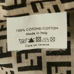 Pre Owned Fendi Brown Animal Print Cotton Plunge Neck Tunic M