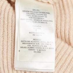 Pre Owned Fendi Dusty Pink Cashmere Contrast Trim Turtle-Neck Sweater S