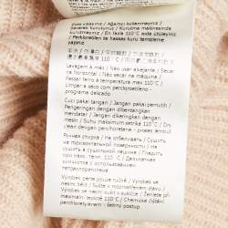 Pre Owned Fendi Dusty Pink Cashmere Contrast Trim Turtle-Neck Sweater S