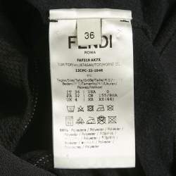 Pre Owned Fendi Black Zucca Print Technical Jersey Zip-Up Jacket and Leggings Set XS