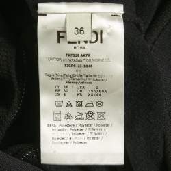 Pre Owned Fendi Black Zucca Print Technical Jersey Zip-Up Jacket and Leggings Set XS