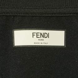Pre Owned Fendi Black Zucca Print Technical Jersey Zip-Up Jacket and Leggings Set XS
