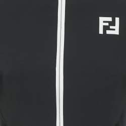 Pre Owned Fendi Black Zucca Print Technical Jersey Zip-Up Jacket and Leggings Set XS