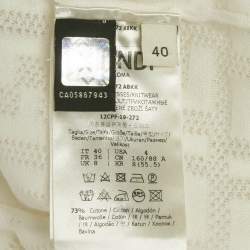 Pre Owned Fendi White Monogram Cotton Knit Midi Dress S