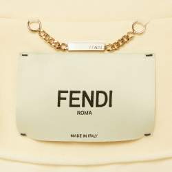 Pre Owned Fendi Cream Wool Blend Button Front Oversized Jacket M