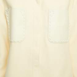 Pre Owned Fendi Cream Wool Blend Button Front Oversized Jacket M