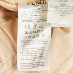 مملوكة مسبقًا بنطلون فنّدي واسع الساق قطني بيج مقاس متوسط - ميديم