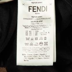 مملوكة مسبقًا Fendi Black Jersey Pleated Midi Skirt M