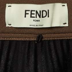 مملوكة مسبقًا Fendi Black Jersey Pleated Midi Skirt M