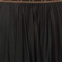 مملوكة مسبقًا Fendi Black Jersey Pleated Midi Skirt M