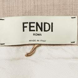 Pre Owned Fendi Beige Wool Wrap Style Mini Skirt XS