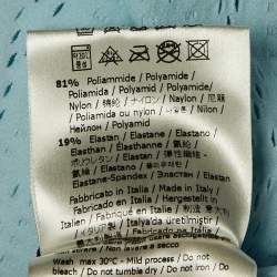 Pre Owned Fendi Blue Jersey Mesh Long-Sleeve Bodysuit M