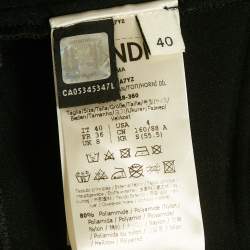 Pre Owned Fendi Black Jersey Embossed Logo Pattern Shorts & Bralette Set S