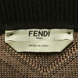 Pre Owned Fendi Black Monogram Pattern Knit Mini Skirt S