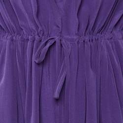 مملوكة مسبقًا Fendi Purple Silk Cold Shoulder Midi Dress M