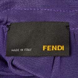 مملوكة مسبقًا Fendi Purple Silk Cold Shoulder Midi Dress M