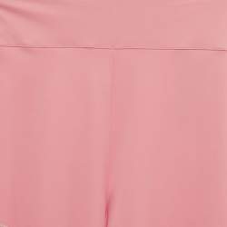 Pre Owned Fendi Pink Mesh Trim Jersey Active Leggings XS
