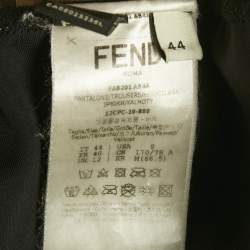 Pre Owned Fendi Black Synthetic Logo Band Cycling Shorts M 