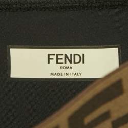 Pre Owned Fendi Black Synthetic Logo Band Cycling Shorts M 